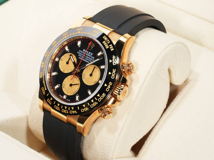 ROLEX Daytona Ref. 116518LN Yellow Gold Black x Champagne Dial Used 9x98r6wz