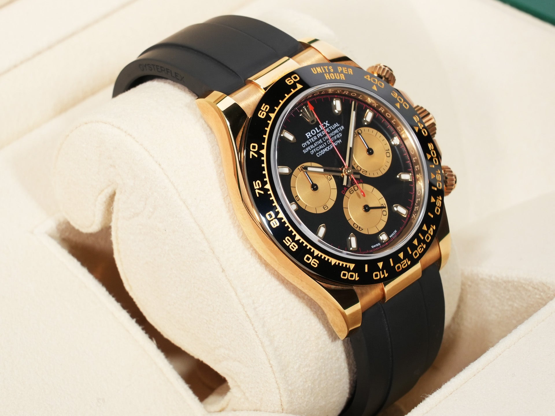ROLEX Daytona Ref. 116518LN Yellow Gold Black x Champagne Dial Used 9x98r6wz