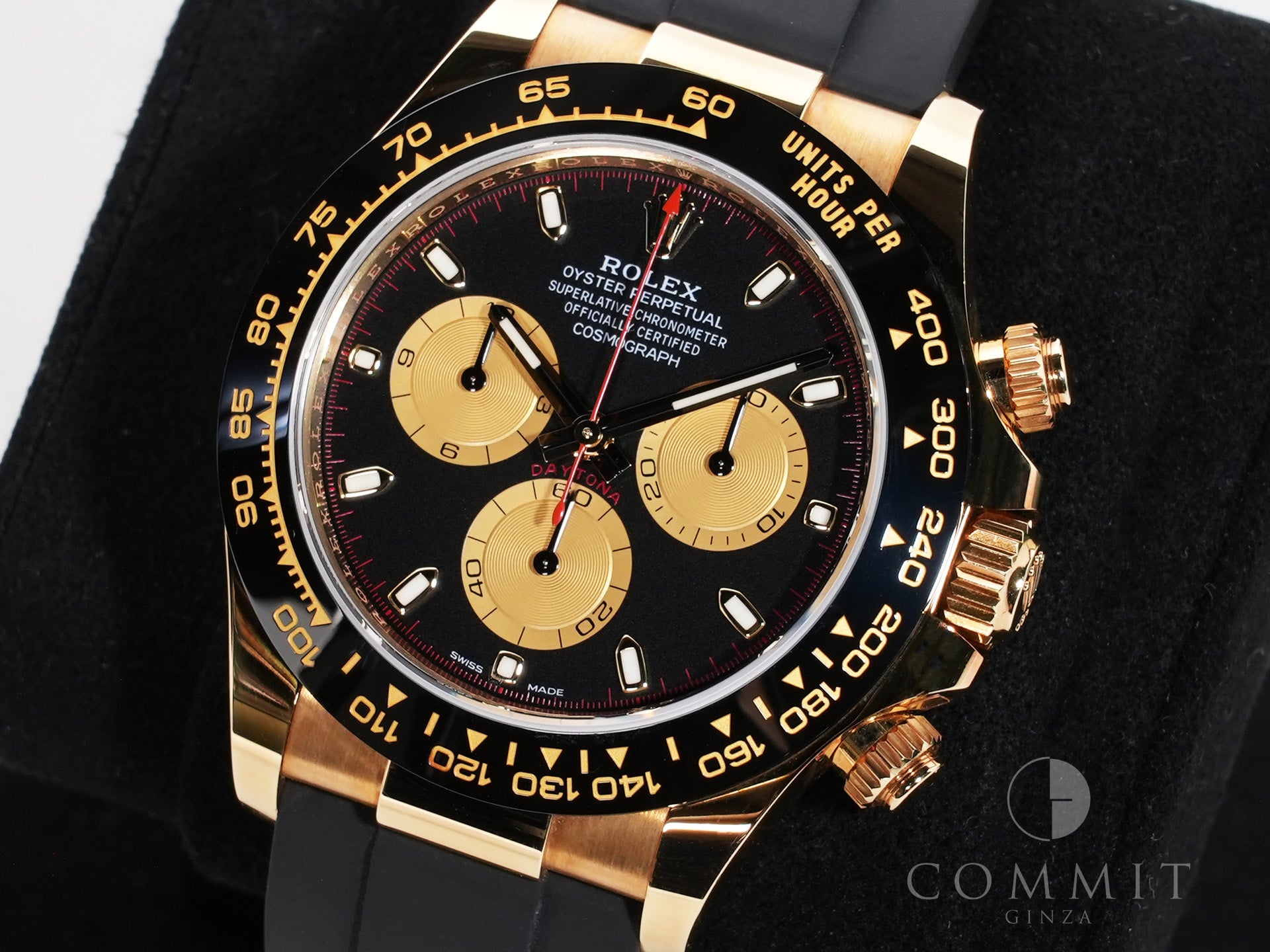 ROLEX Daytona Ref. 116518LN Yellow Gold Black x Champagne Dial Used 9x98r6wz