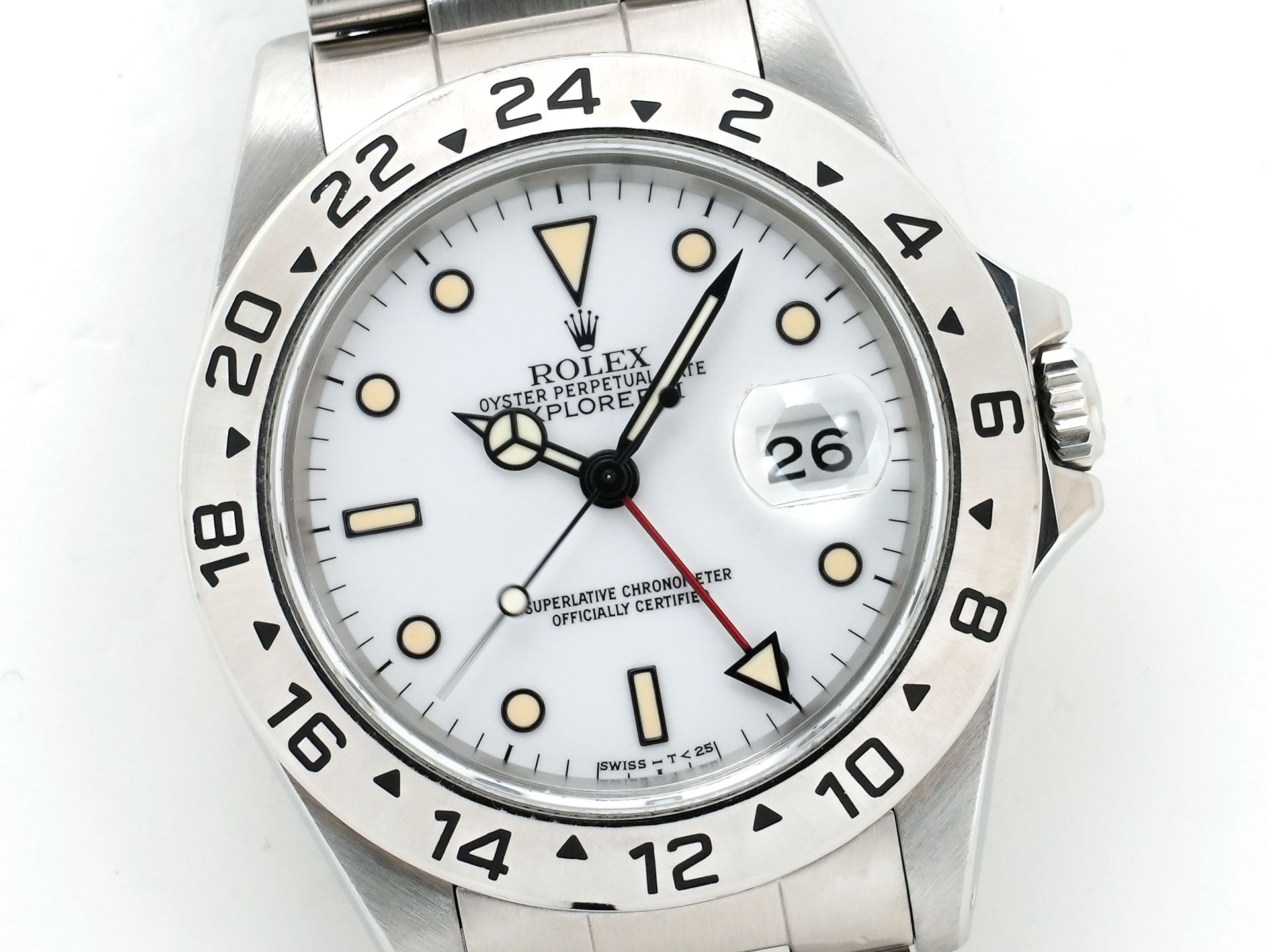 ロレックス エクスプローラーII Ref.16570 ステンレススチール ホワイト文字盤 オイスターブレスレット 中古 ai6wkgst