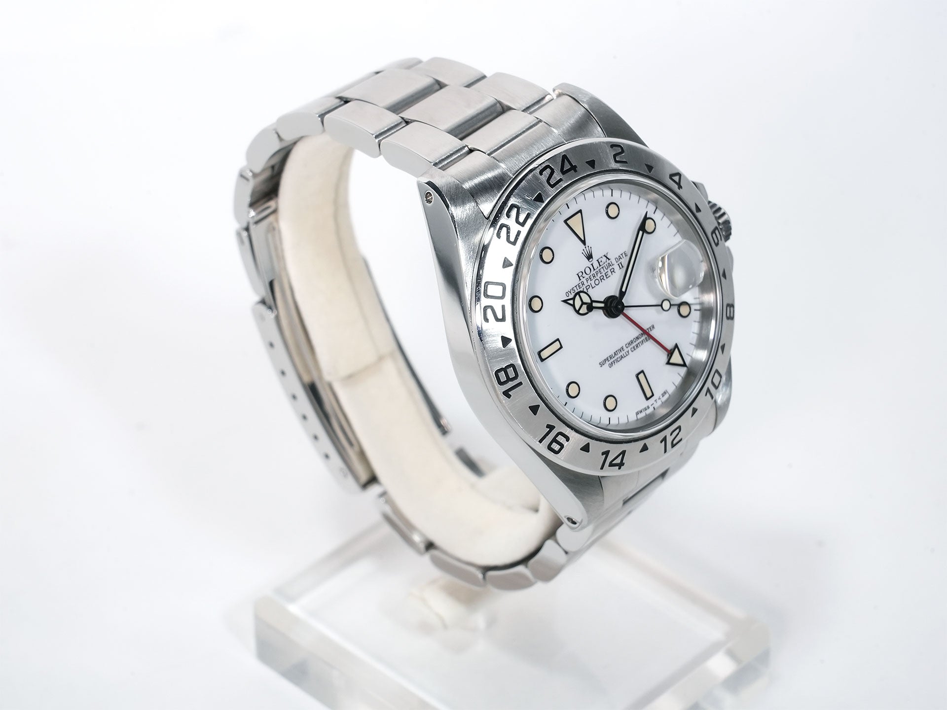 ロレックス エクスプローラーII Ref.16570 ステンレススチール ホワイト文字盤 オイスターブレスレット 中古 ai6wkgst