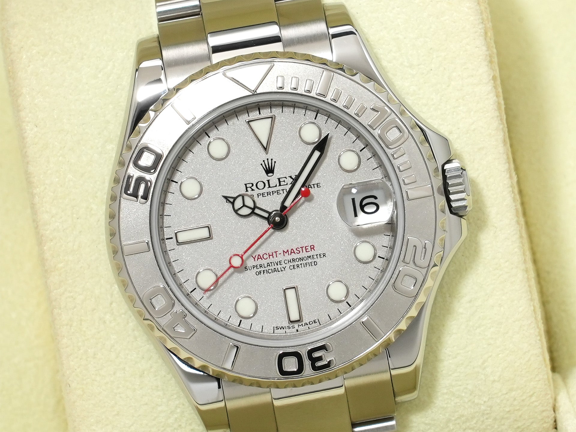 Rolex Yacht-Master Ref. 168622 Stainless Steel/Platinum Rolesium Dial Used 9gckrmp9