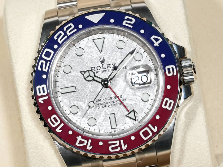 Rolex GMT-Master II Ref. 126719BLRO White Gold Meteorite Dial Oyster Bracelet Unused 5pg6fxgb