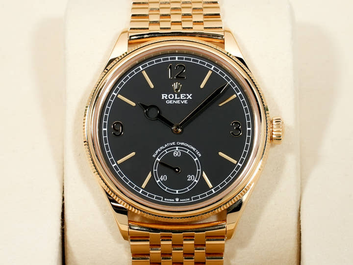 ROLEX 1908 Ref.52508 Yellow Gold Black Dial Jubilee Bracelet Used ikqoefaf