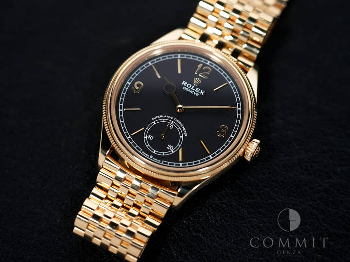 ROLEX 1908 Ref.52508 Yellow Gold Black Dial Jubilee Bracelet Used ikqoefaf