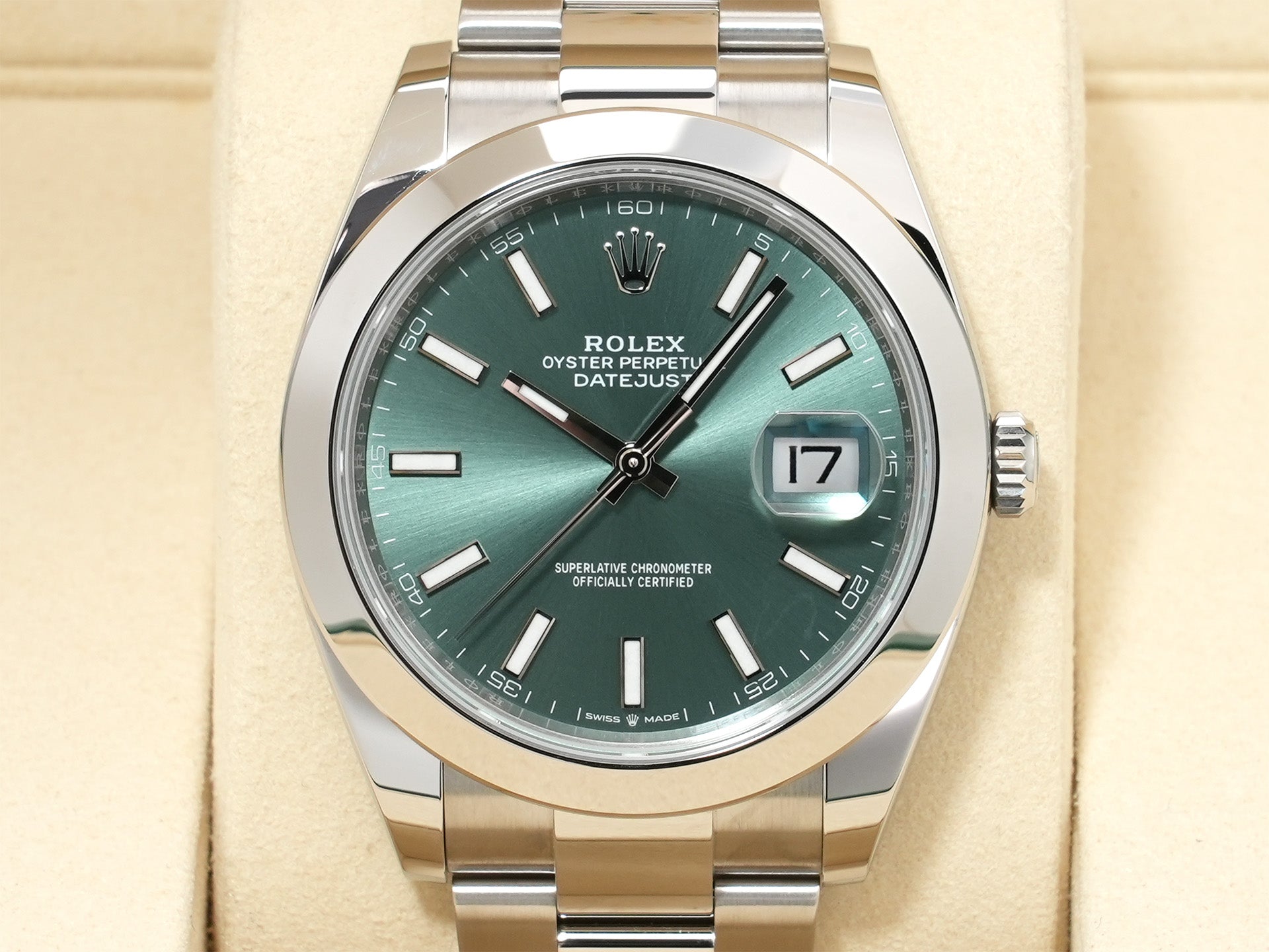Rolex Datejust 41 Ref. 126300 Stainless Steel Mint Green Dial Oyster Bracelet Pre-owned ftktgfap