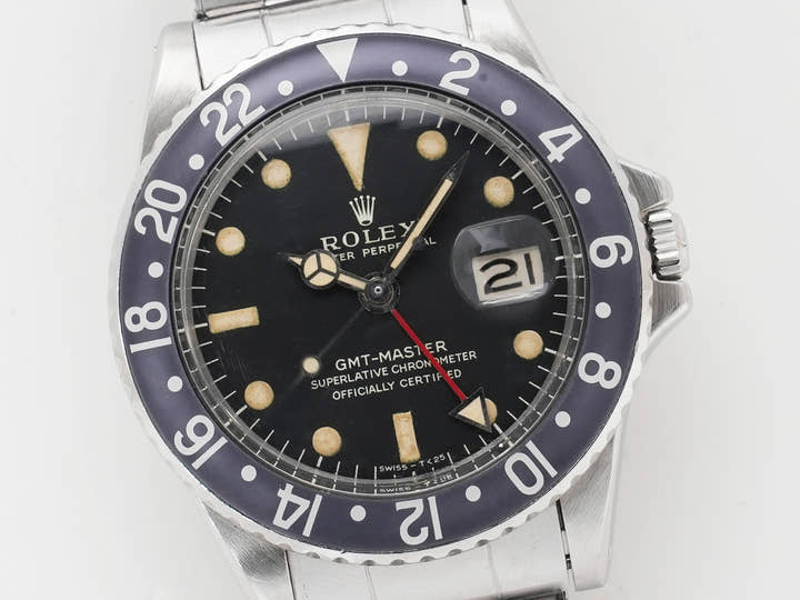 ロレックス GMTマスター Ref.1675 ステンレススチール ブラック文字盤 オイスターブレスレット 中古 5rq4v4ip