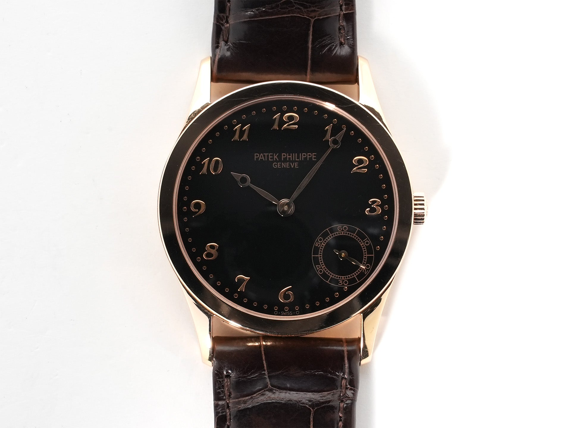 Patek Philippe Calatrava Ref.5026R-001 Rose Gold Black Dial Used 6vujh6bc