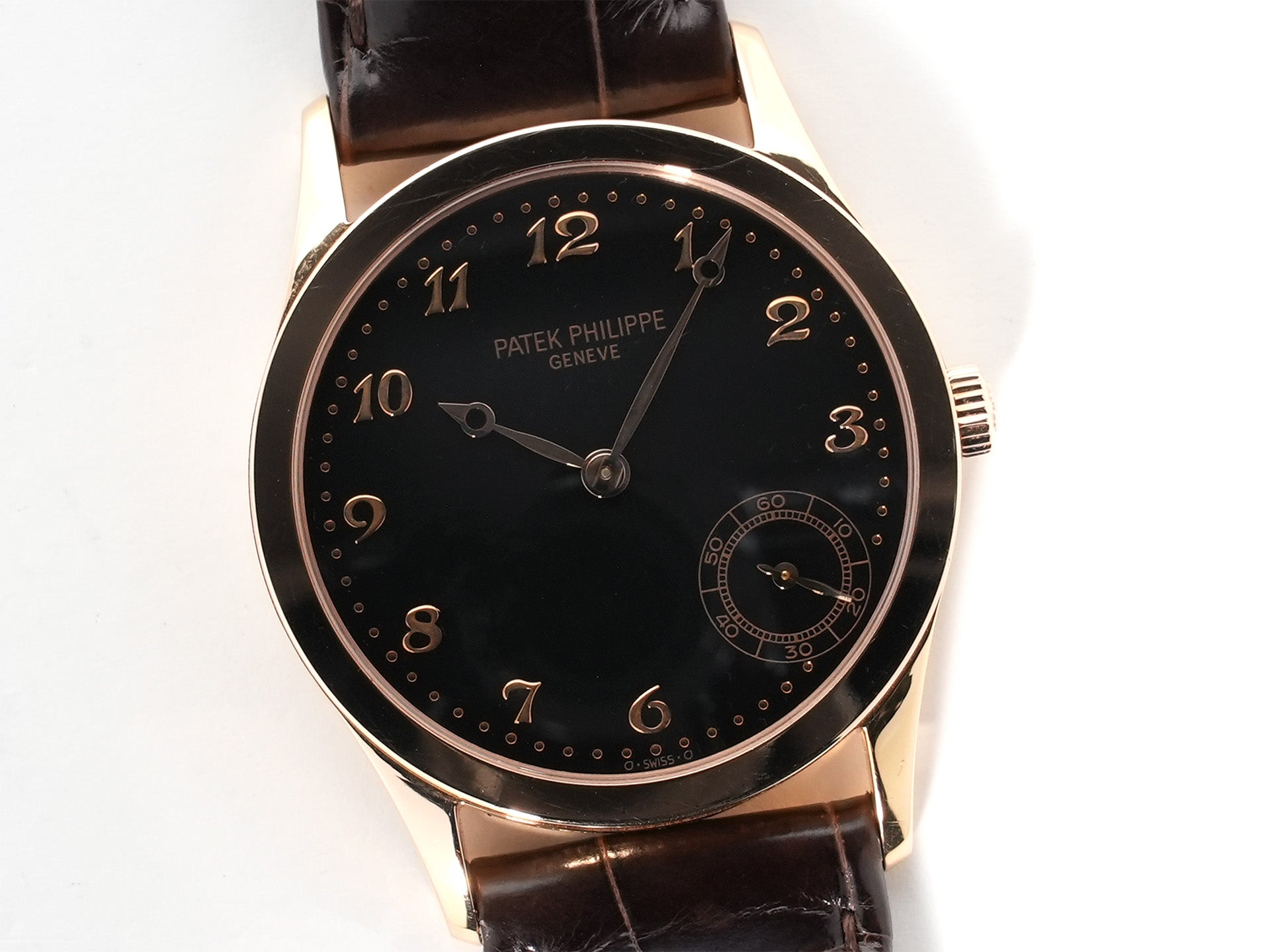Patek Philippe Calatrava Ref.5026R-001 Rose Gold Black Dial Used 6vujh6bc