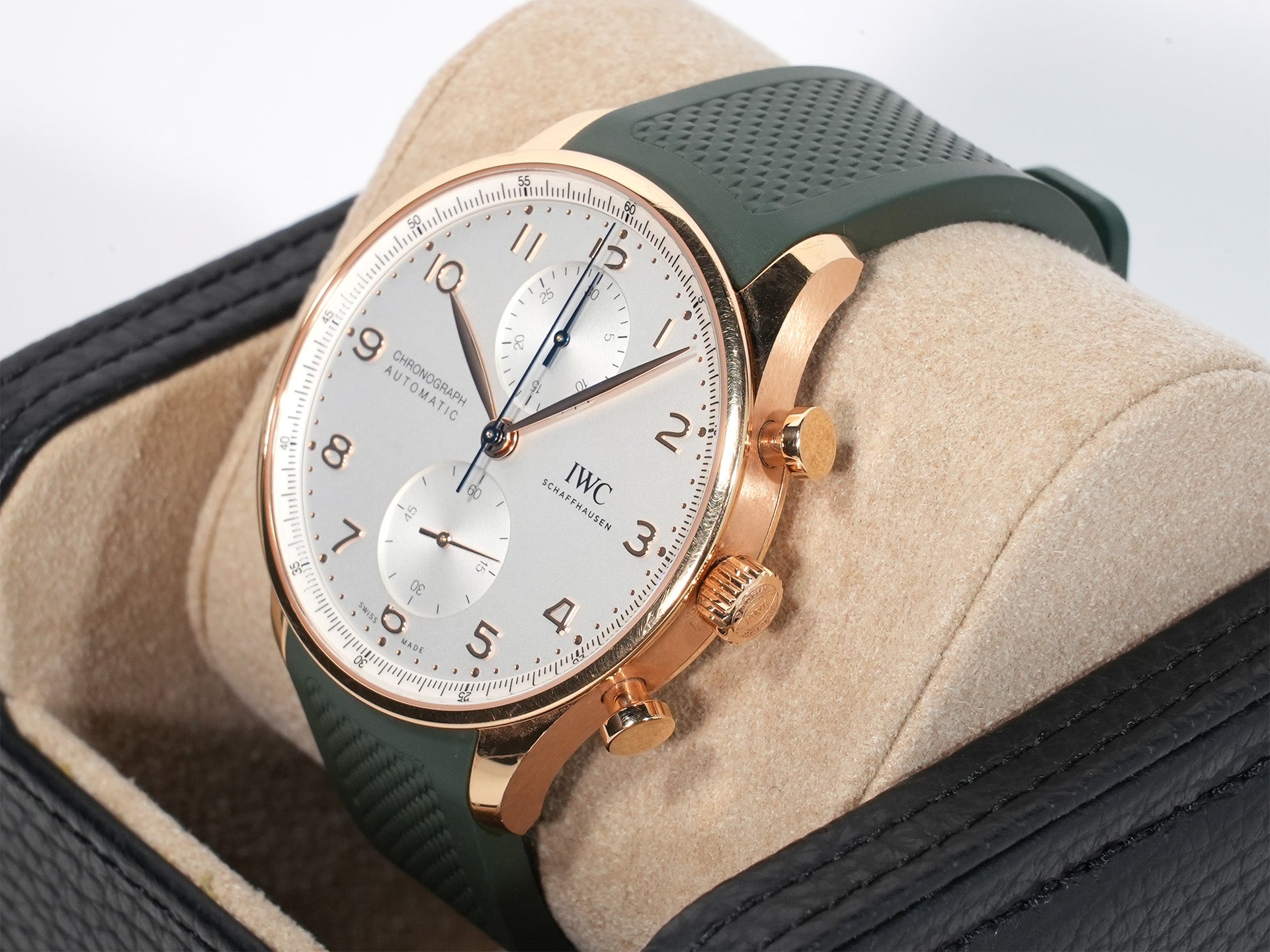 IWC Portugieser Chronograph Ref. IW371611 Rose Gold Silver Dial Pre-owned 4d8y9pup