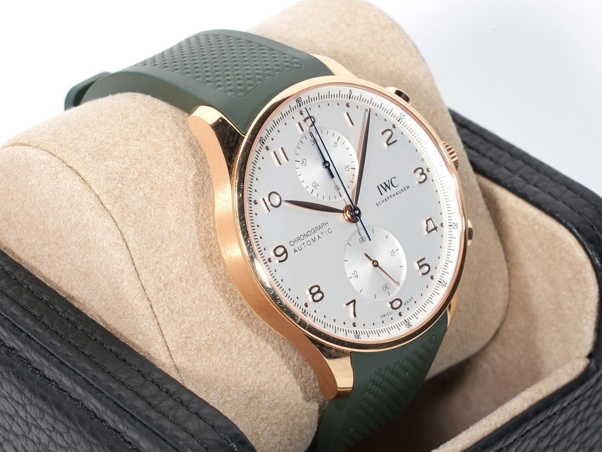 IWC Portugieser Chronograph Ref. IW371611 Rose Gold Silver Dial Pre-owned 4d8y9pup