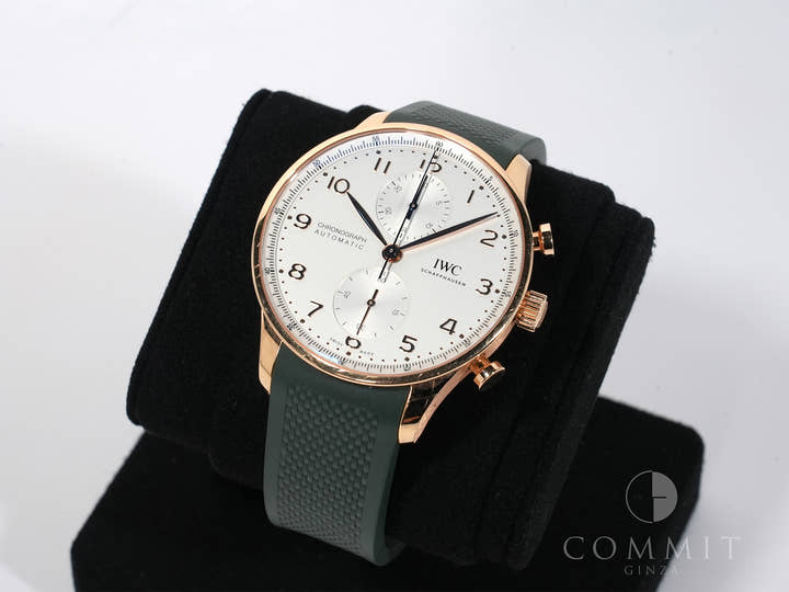 IWC Portugieser Chronograph Ref. IW371611 Rose Gold Silver Dial Pre-owned 4d8y9pup