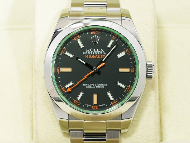 ロレックス ミルガウス Ref.116400GV ステンレススチール ブラック文字盤 美中古 3kewng2g