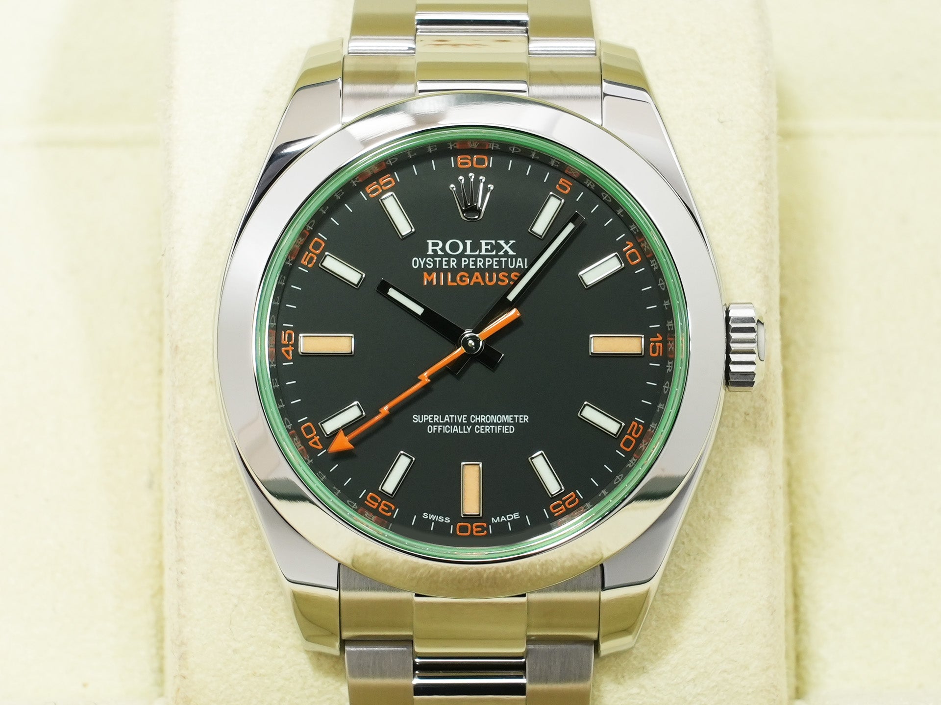 ロレックス ミルガウス Ref.116400GV ステンレススチール ブラック文字盤 美中古 3kewng2g