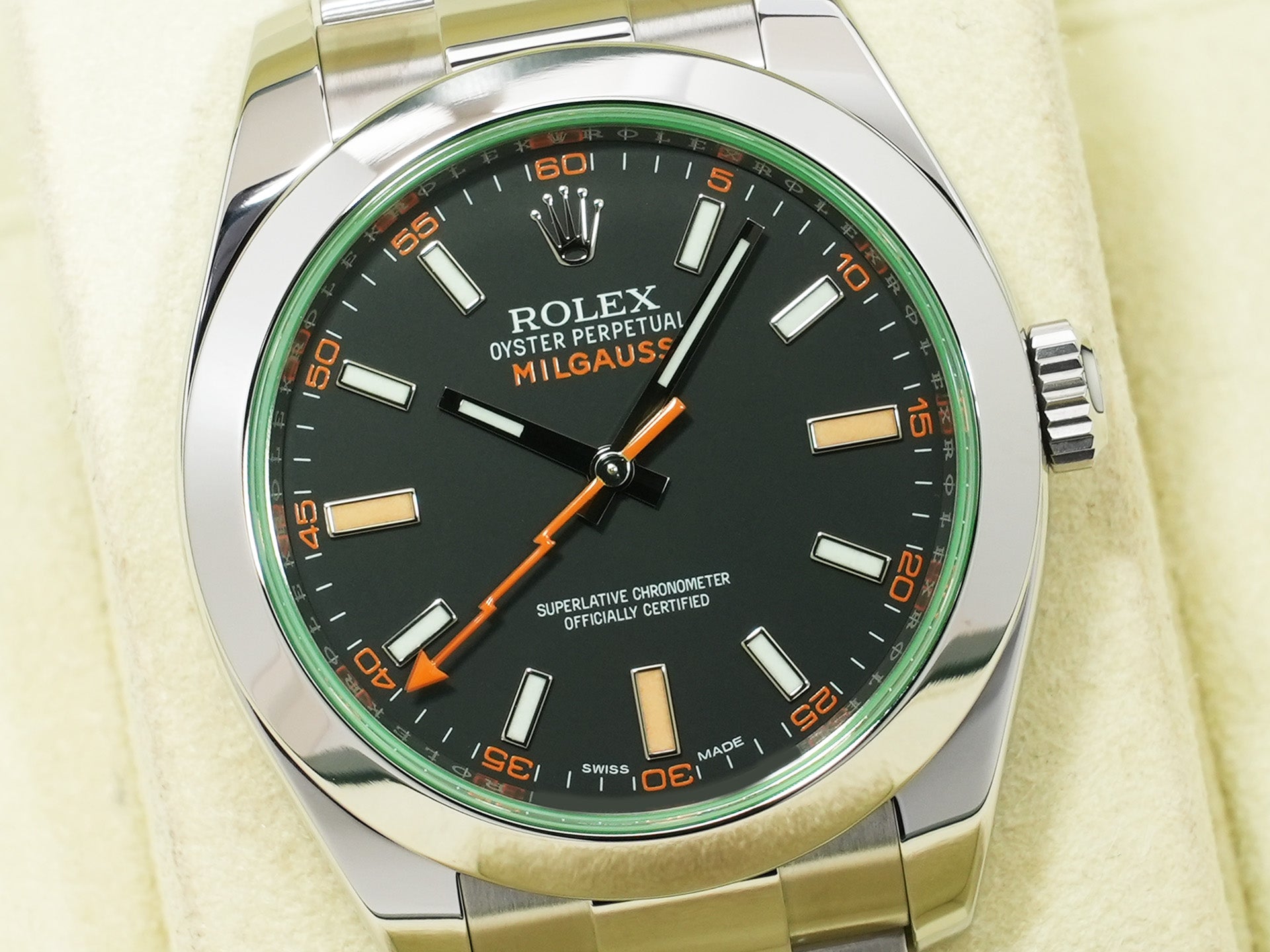 ロレックス ミルガウス Ref.116400GV ステンレススチール ブラック文字盤 美中古 3kewng2g
