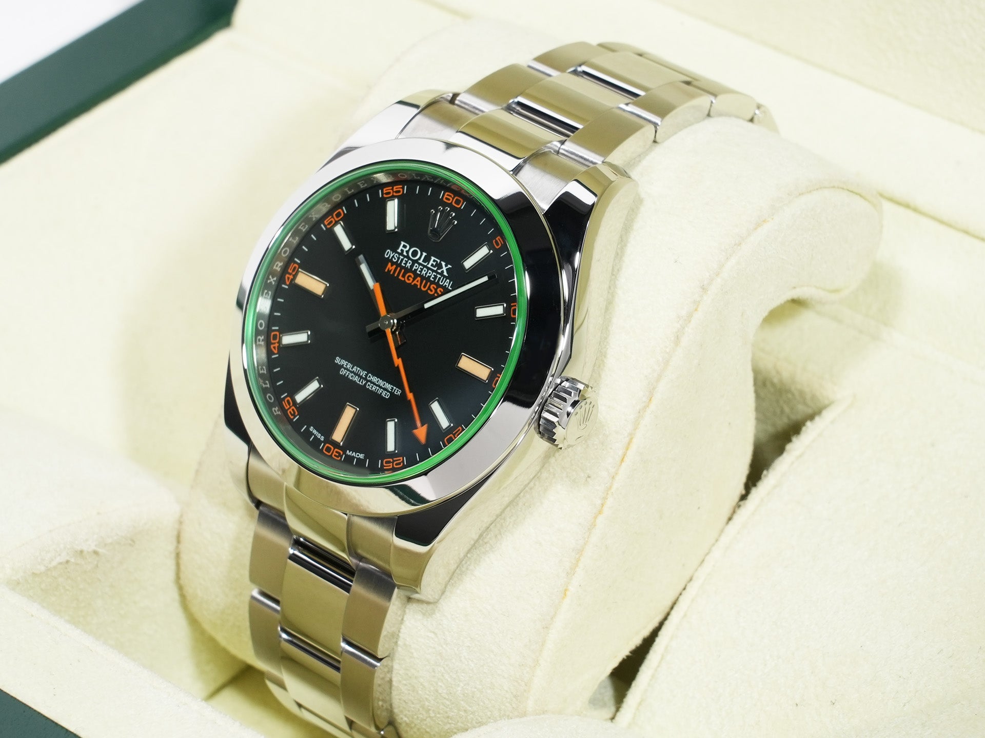 ロレックス ミルガウス Ref.116400GV ステンレススチール ブラック文字盤 美中古 3kewng2g