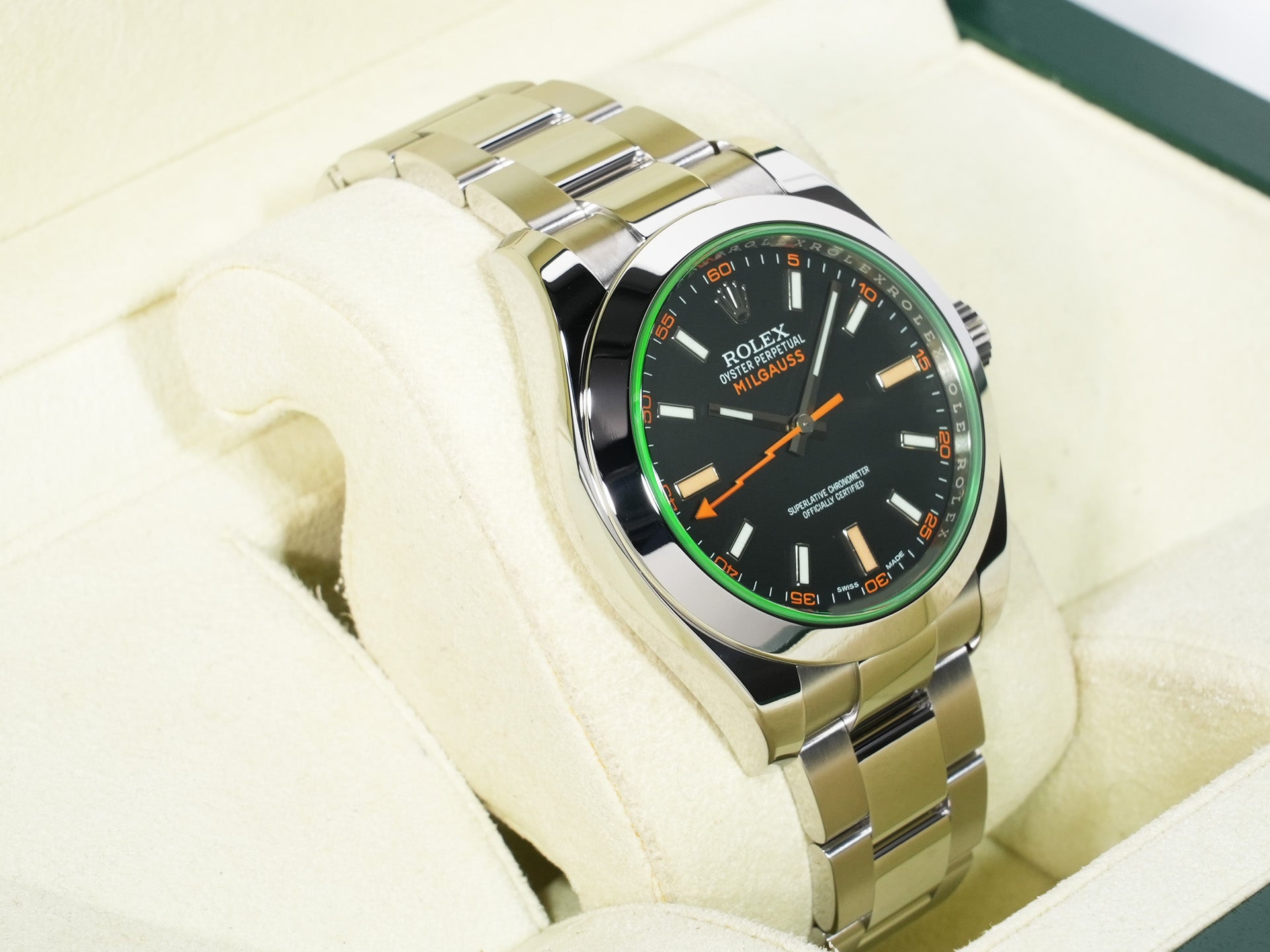 ロレックス ミルガウス Ref.116400GV ステンレススチール ブラック文字盤 美中古 3kewng2g