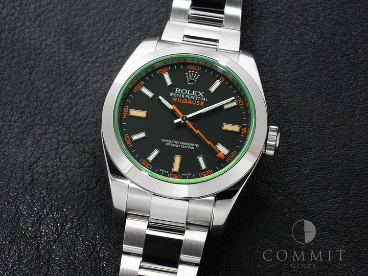 ロレックス ミルガウス Ref.116400GV ステンレススチール ブラック文字盤 美中古 3kewng2g