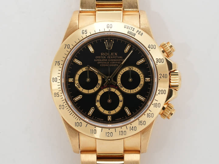 ロレックス デイトナ エルプリメロ Ref.16528 イエローゴールド ブラック文字盤 中古 4rp3zgzu