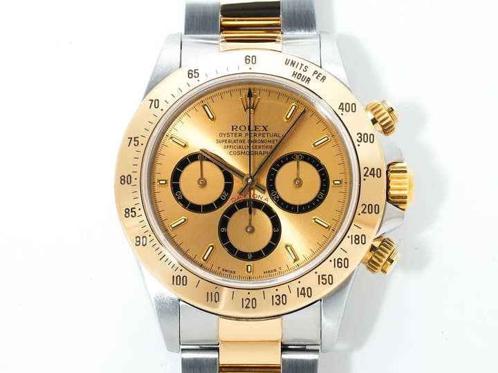 ロレックス デイトナ エルプリメロ Ref.16523 ステンレススチール/イエローゴールド シャンパン文字盤 中古 ny485wja