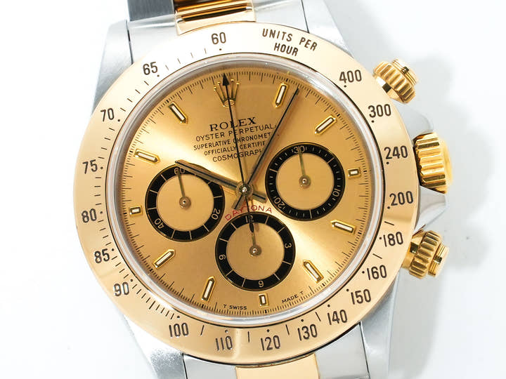 ロレックス デイトナ エルプリメロ Ref.16523 ステンレススチール/イエローゴールド シャンパン文字盤 中古 ny485wja