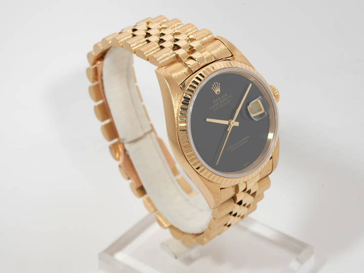 ロレックス デイトジャスト36 Ref.16238 イエローゴールド オニキス文字盤 中古 agq63cws