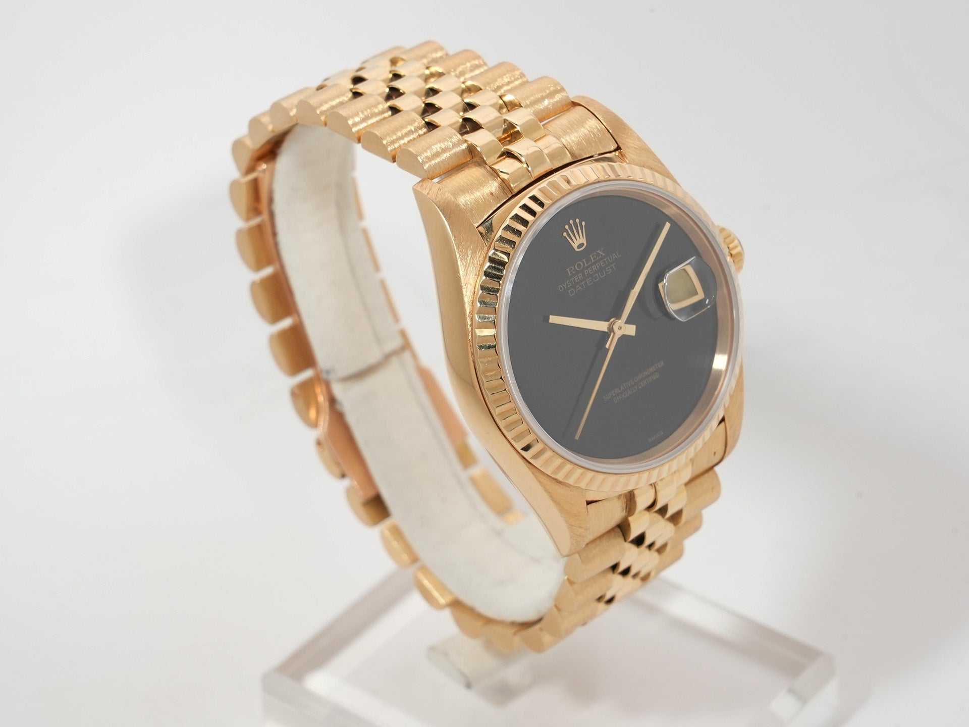 ロレックス デイトジャスト36 Ref.16238 イエローゴールド オニキス文字盤 中古 agq63cws