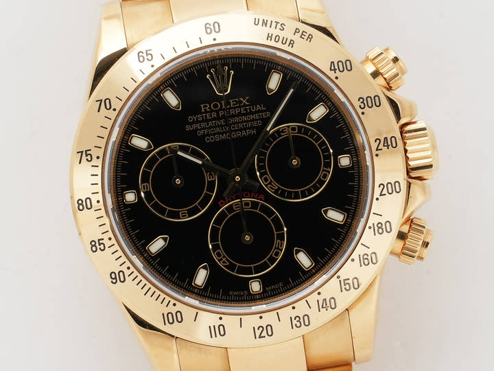ロレックス デイトナ Ref.116528 イエローゴールド ブラック文字盤 中古 33o3tnjj