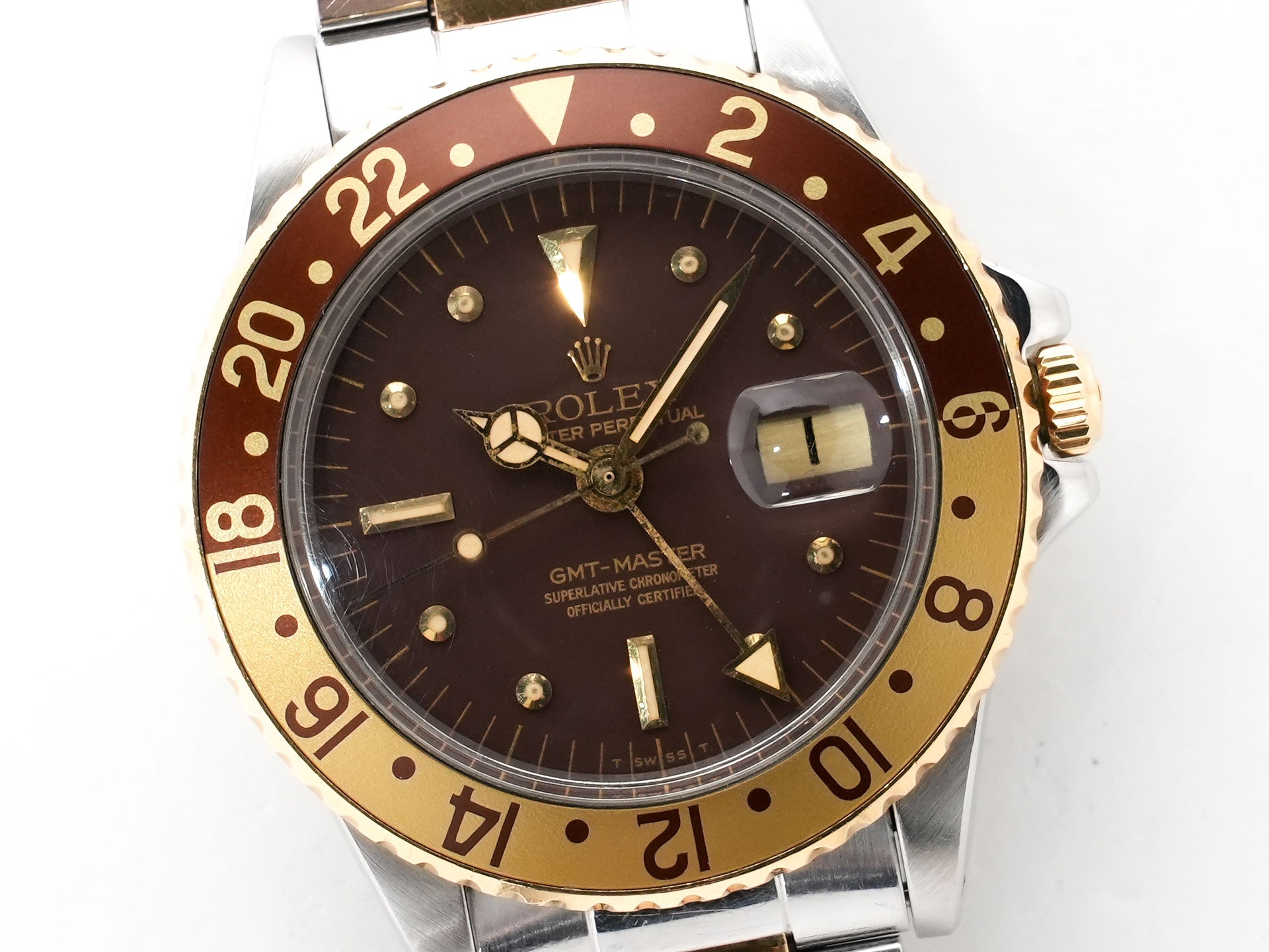 ロレックス GMTマスター Ref.1675/3 ステンレススチール/イエローゴールド ブラウン文字盤 オイスターブレスレット 中古 qpm9o4gi