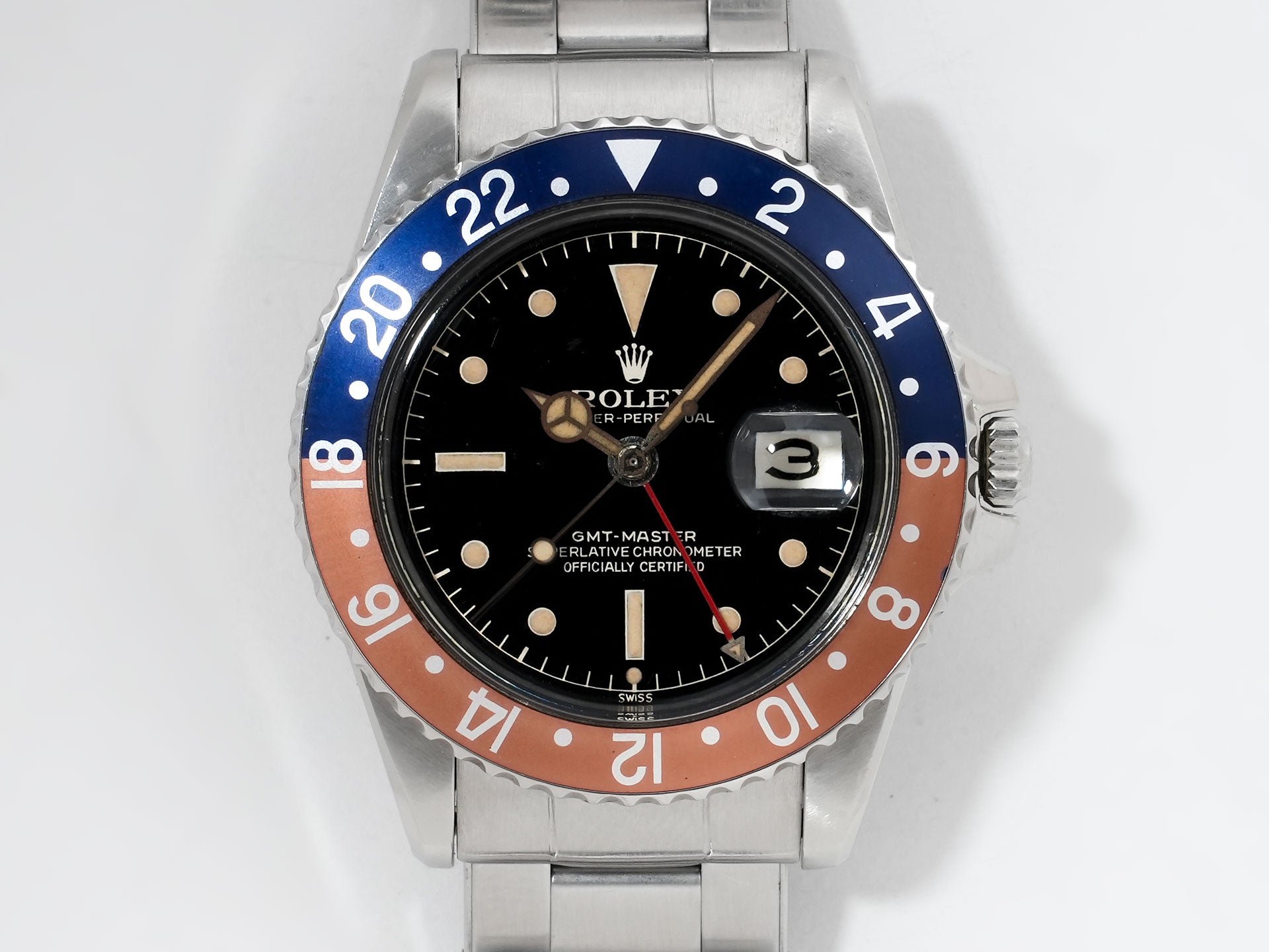 ロレックス GMTマスター Ref.1675 ステンレススチール ブラック文字盤 オイスターブレスレット 中古 rcyzaeiv