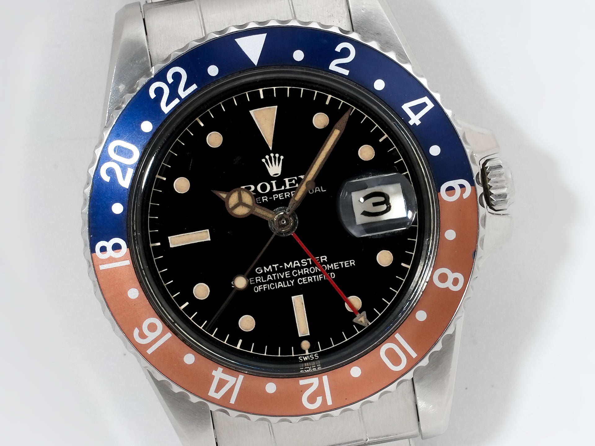 ロレックス GMTマスター Ref.1675 ステンレススチール ブラック文字盤 オイスターブレスレット 中古 rcyzaeiv