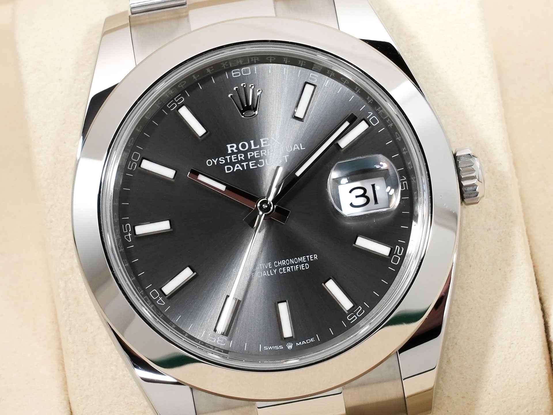 ロレックス デイトジャスト41 Ref.126300 ステンレススチール スレート文字盤 オイスターブレスレット 美中古 ijrndv9y