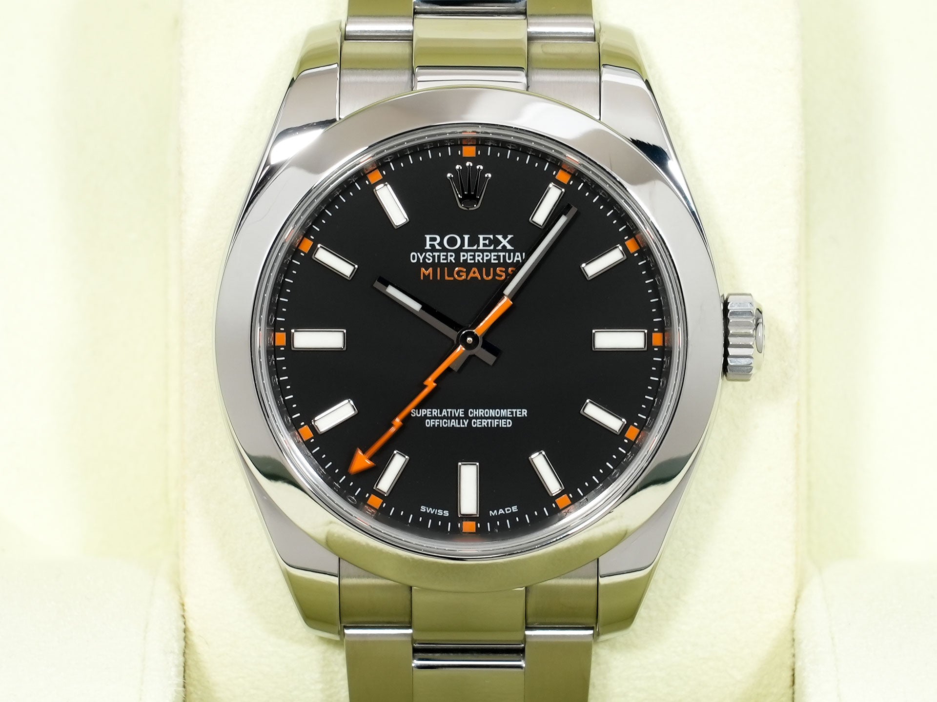 ロレックス ミルガウス Ref.116400 ステンレススチール ブラック文字盤 美品 9tkdfae8