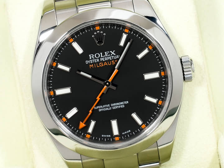 ロレックス ミルガウス Ref.116400 ステンレススチール ブラック文字盤 美品 9tkdfae8