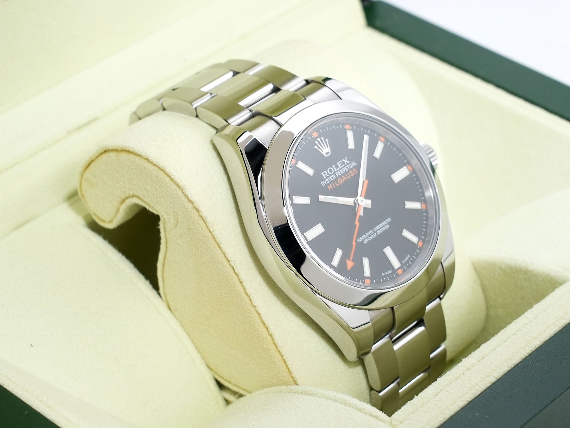 ロレックス ミルガウス Ref.116400 ステンレススチール ブラック文字盤 美品 9tkdfae8