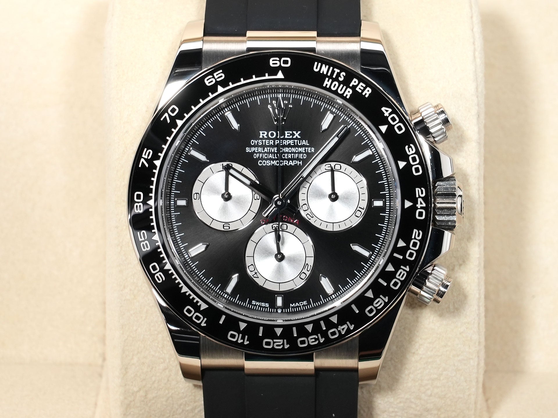 ロレックス デイトナ Ref.126519LN ホワイトゴールド ブライトブラックxスチール文字盤 美品 oaex5eg8