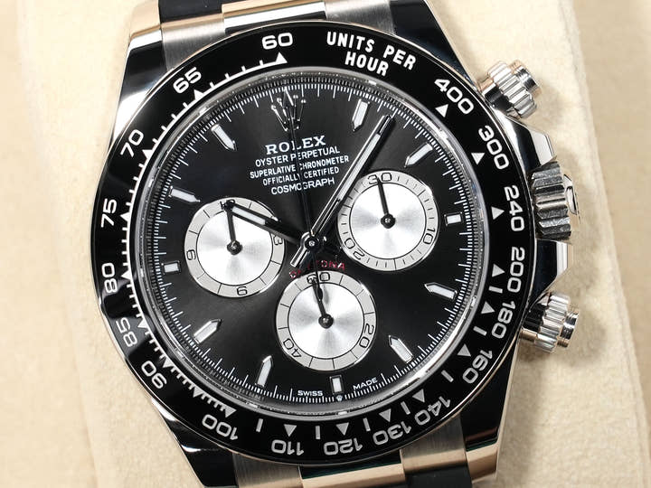 ロレックス デイトナ Ref.126519LN ホワイトゴールド ブライトブラックxスチール文字盤 美品 oaex5eg8