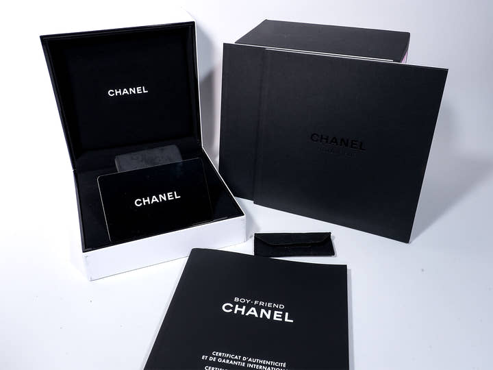 シャネル ボーイフレンド ツイード Ref.H4881 ベージュゴールド オパールホワイト文字盤 中古 ib7ytgp4