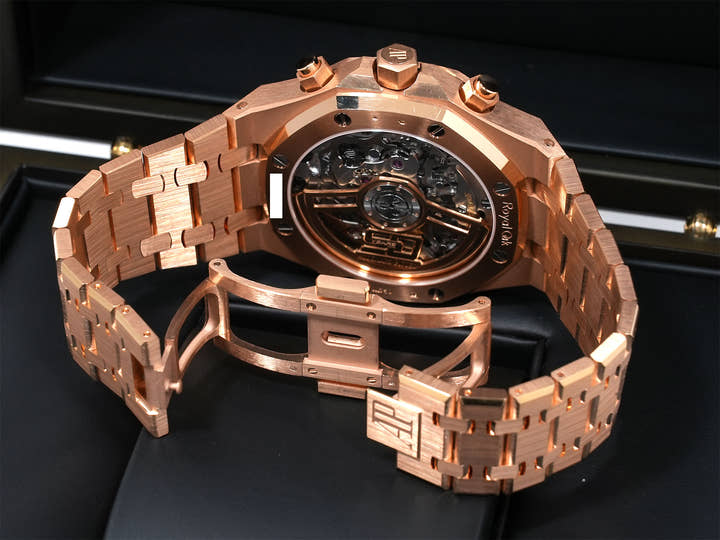 Audemars Piguet Royal Oak Chronograph Ref.26240OR.OO.D315CR.02 Pink Gold Night Blue Dial Excellent Used Condition 36m4jypx