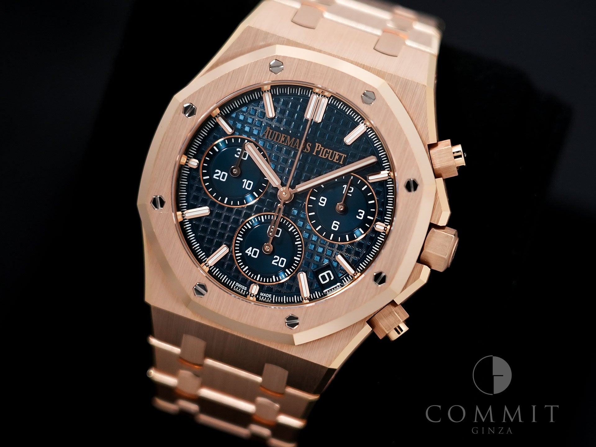 Audemars Piguet Royal Oak Chronograph Ref.26240OR.OO.D315CR.02 Pink Gold Night Blue Dial Excellent Used Condition 36m4jypx
