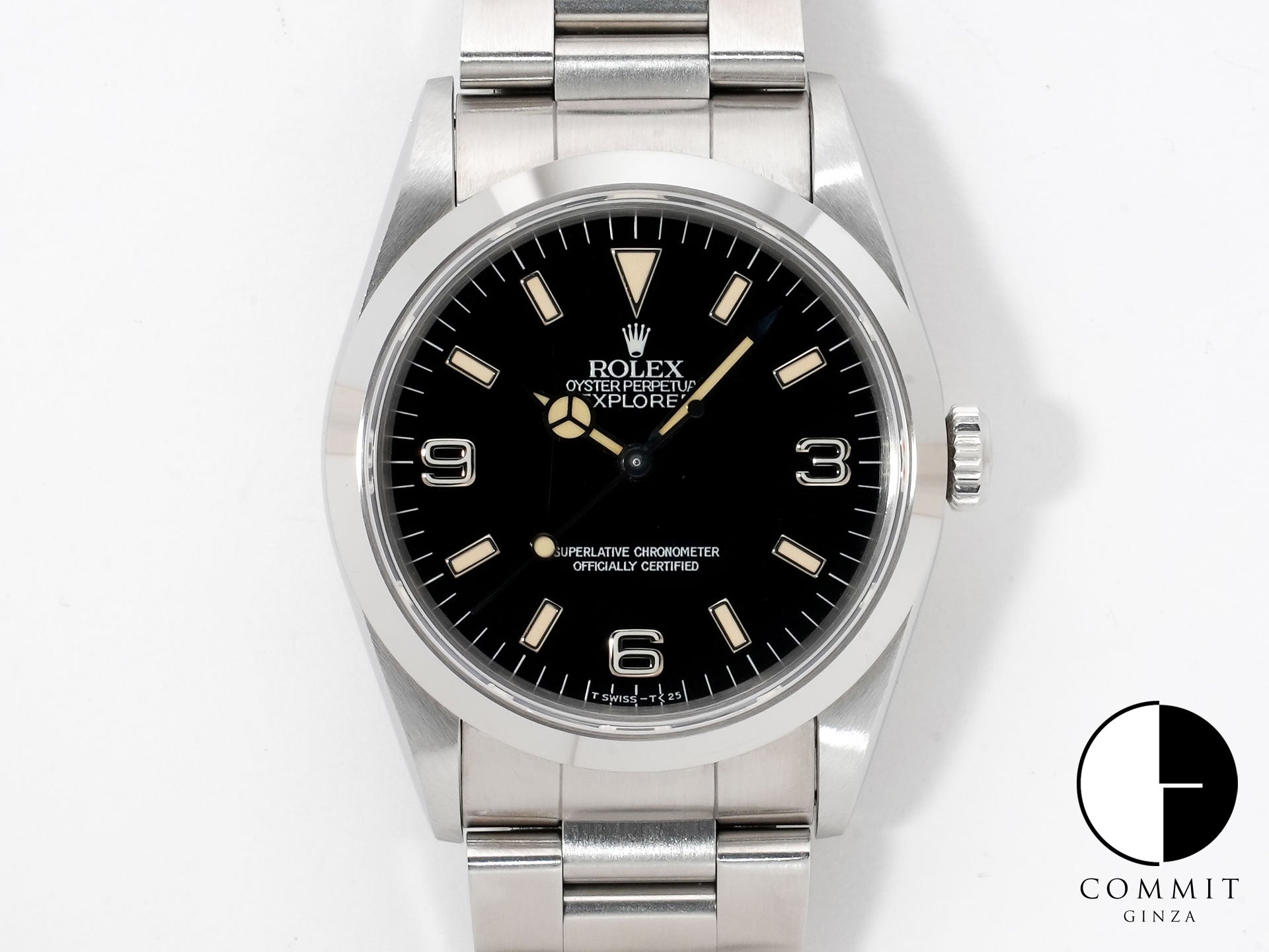 Rolex Explorer I Ref. 14270 Stainless Steel Black Dial Oyster Bracelet Excellent Used Condition nt84how7
