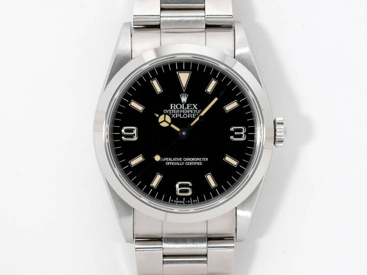 Rolex Explorer I Ref. 14270 Stainless Steel Black Dial Oyster Bracelet Excellent Used Condition nt84how7