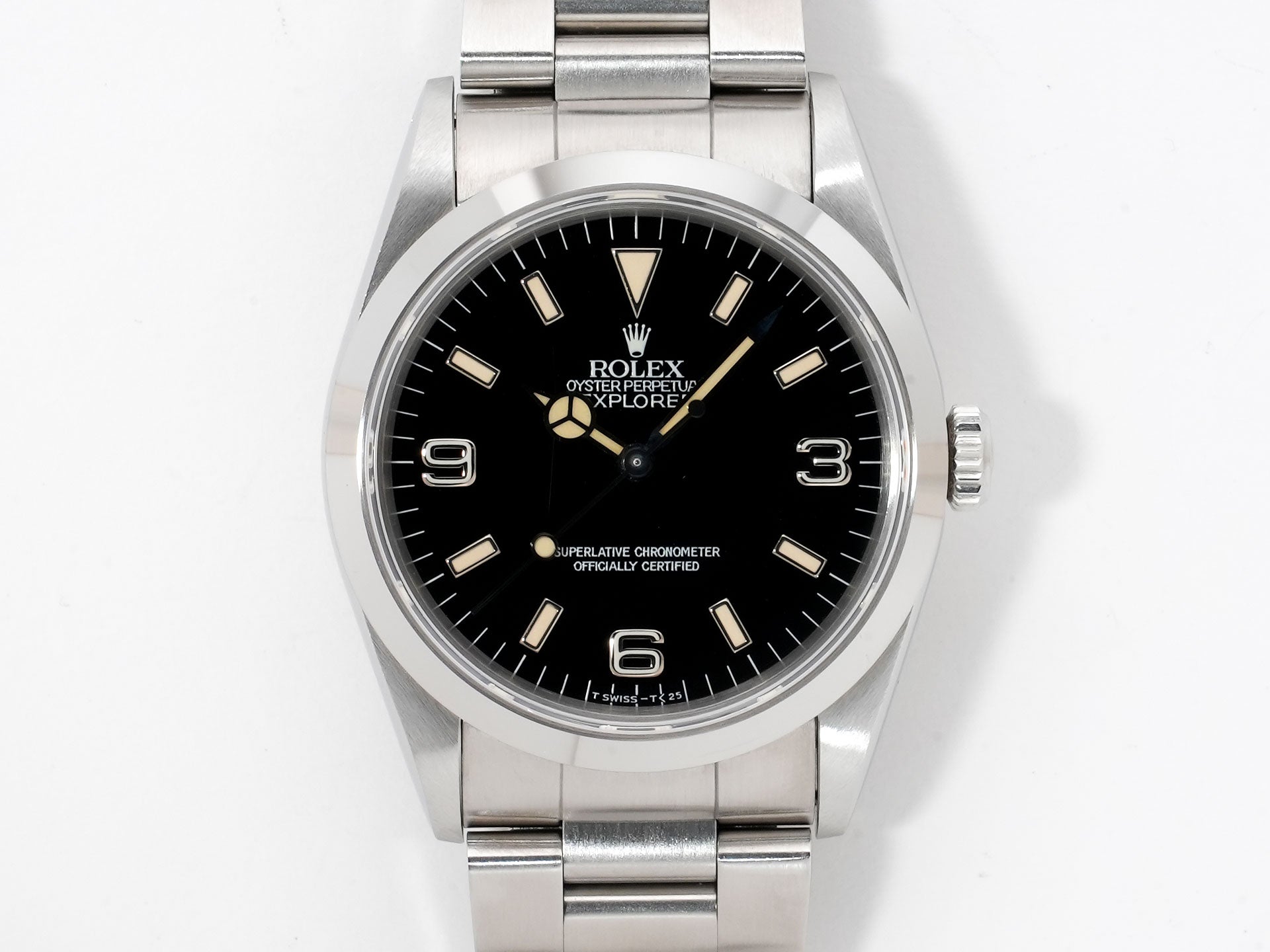 Rolex Explorer I Ref. 14270 Stainless Steel Black Dial Oyster Bracelet Excellent Used Condition nt84how7