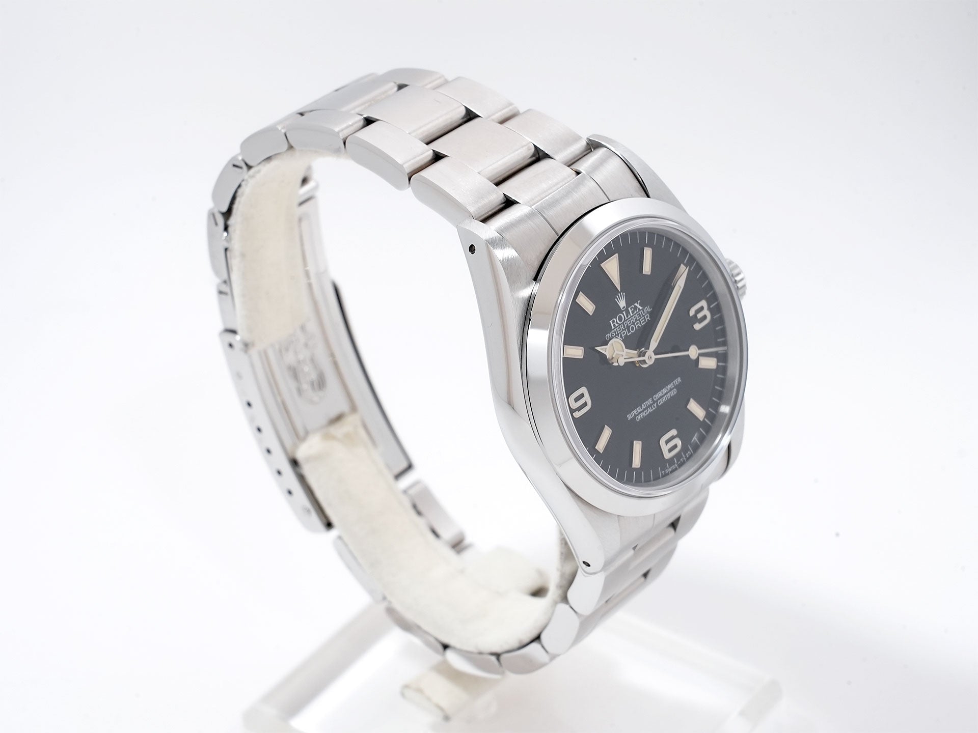 Rolex Explorer I Ref. 14270 Stainless Steel Black Dial Oyster Bracelet Excellent Used Condition nt84how7