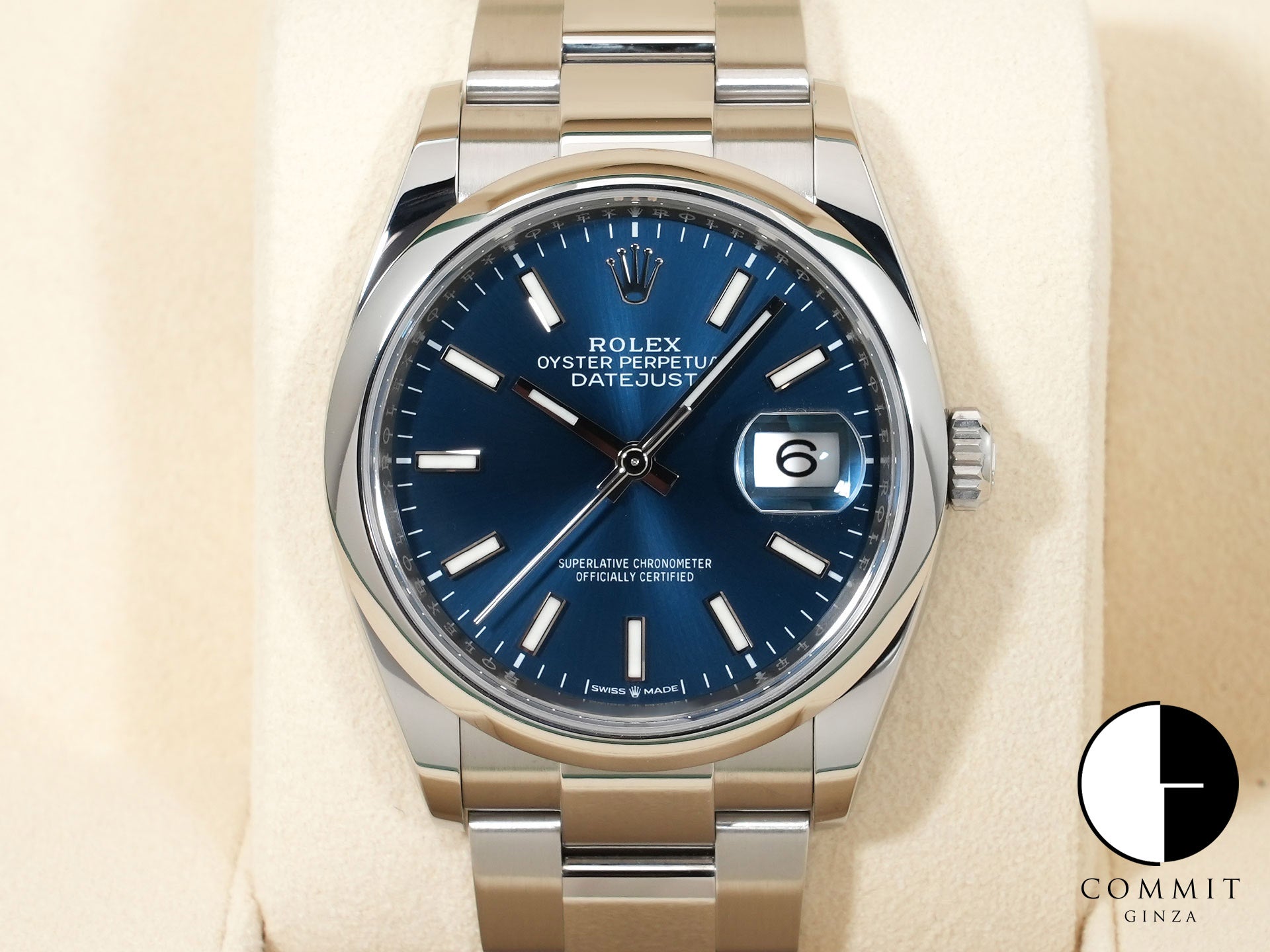 Rolex Datejust 36 Ref. 126200 Stainless Steel Bright Blue Dial Oyster Bracelet Excellent Used 3a6inkio