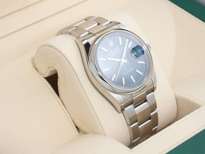 Rolex Datejust 36 Ref. 126200 Stainless Steel Bright Blue Dial Oyster Bracelet Excellent Used 3a6inkio