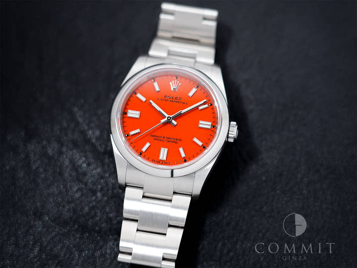 Rolex Oyster Perpetual 36 Ref. 126000 Stainless Steel Coral Red Dial Excellent Used Condition d2re5gta