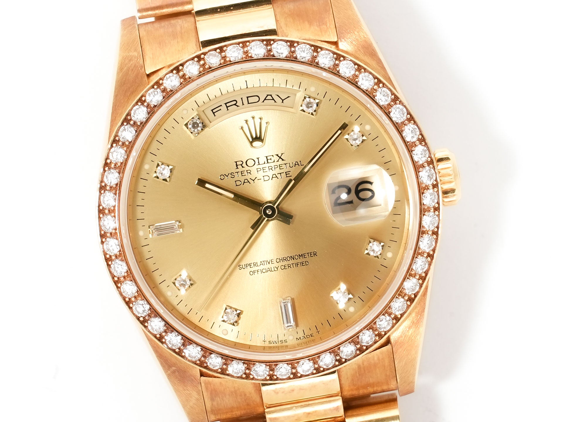 Rolex Day-Date Ref. 18348A Yellow Gold Champagne Dial Pre-owned fwyumnpk