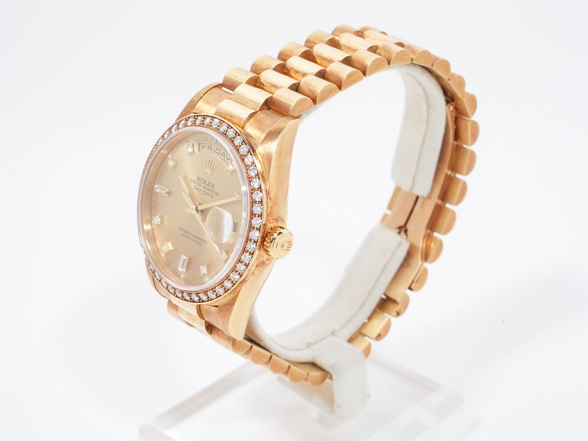 Rolex Day-Date Ref. 18348A Yellow Gold Champagne Dial Pre-owned fwyumnpk