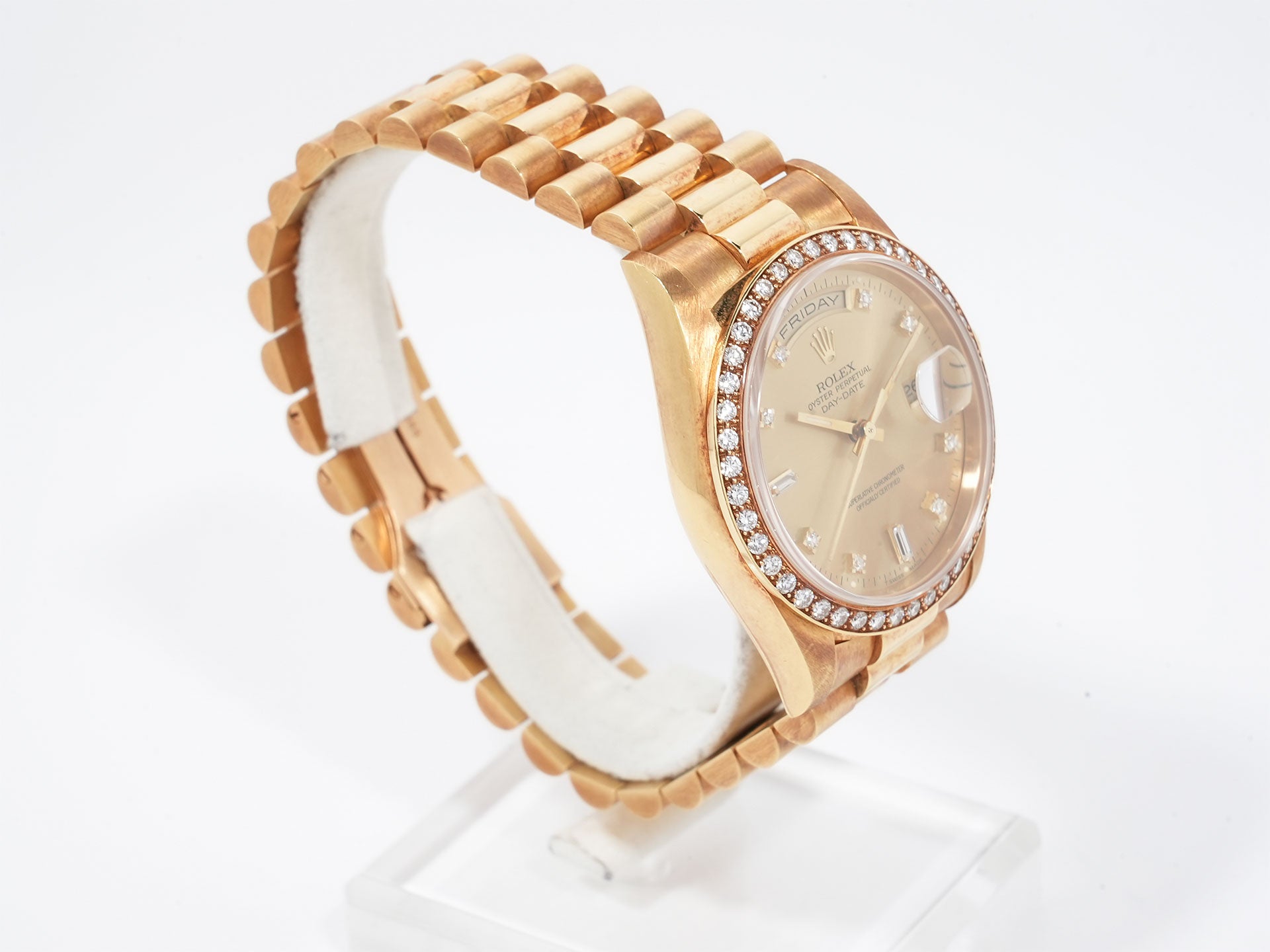 Rolex Day-Date Ref. 18348A Yellow Gold Champagne Dial Pre-owned fwyumnpk